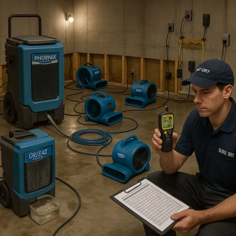 Structural Drying and Dehumidification process in Wakarusa, IN